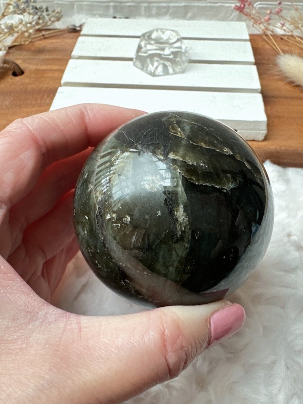 Beautiful Labradorite Sphere (LAB5) - Picture 9 of 10